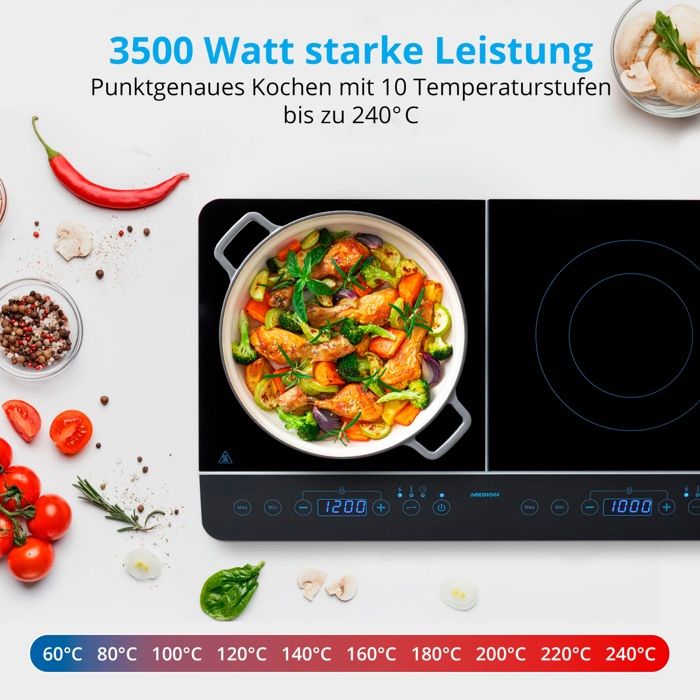 Plaque induction posable MEDION MD 15324 2 Feux 60 3 x P 35 5 cm - vue 4