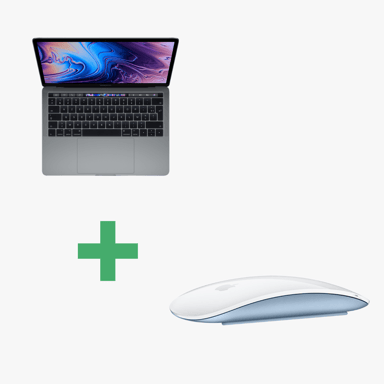 Macbook Pro Core i5 (2018) 13.3', 2.3 Ghz 256 Go 8 Go Intel Iris Graphics 655, Gris sidéral - AZERTY  + Magic Mouse 2 Bleue