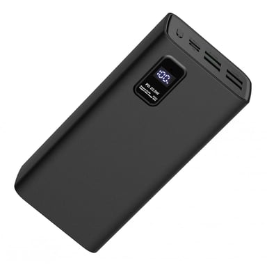 Batería de Emergencia Negra, 5 Salidas - Power Delivery - 30 000mAh - Pantalla LED [ Travel Power Bank Externe ]