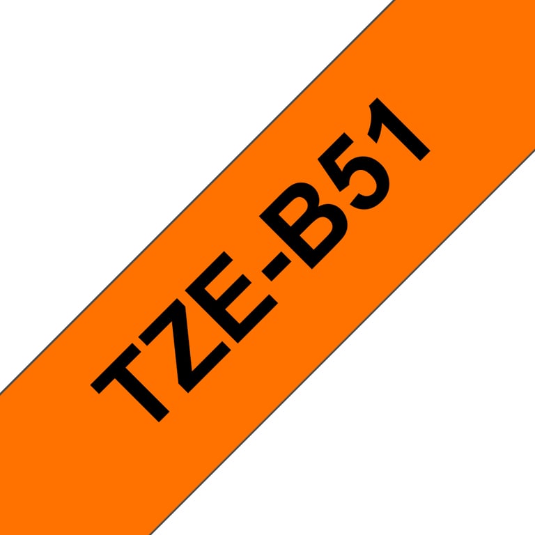 Brother TZe B51 Adhésif standard sur fluorescent Rouleau 2 4 cm x 5 1 rouleau x ruban laminé pour Brother PT D600 P Touch PT D800 E550 E800 P900 P950 P Touch Cube Plus PT P710 - vue 3