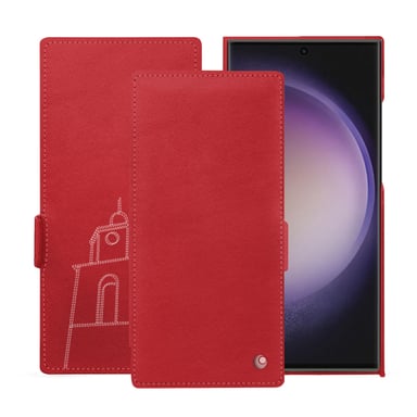 Housse cuir Samsung Galaxy S24 Ultra -  - Rouge - Cuir lisse premium
