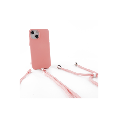 JAYM - Coque Silicone Rose pour Samsung Galaxy A14 4G / 5G - Tour de Cou et Tour de Poignet inclus - intérieur 100% microfibre