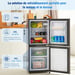 Roline Mini Réfrigérateur Congélateur 106L Petit Frigo 2 Portes Argenté Silencieux Bureau