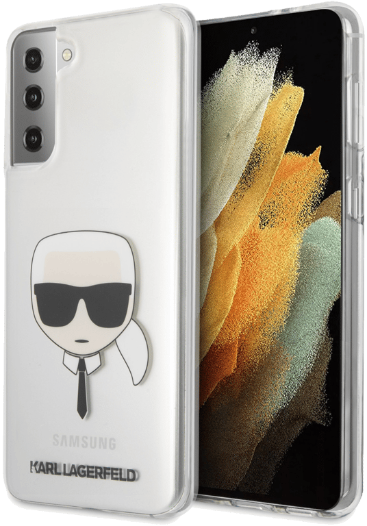 Coque Transparente pour Samsung Galaxy S21 G991 Karl Lagerfeld Hardcase KLHCS21SKTR Karl's Head Tran