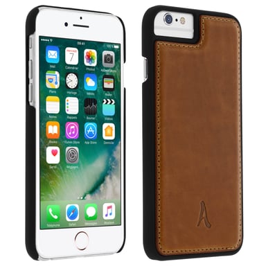 Coque iPhone 8 / 7 / 6S / 6 Protection Rigide Cuir Véritable Akashi Camel