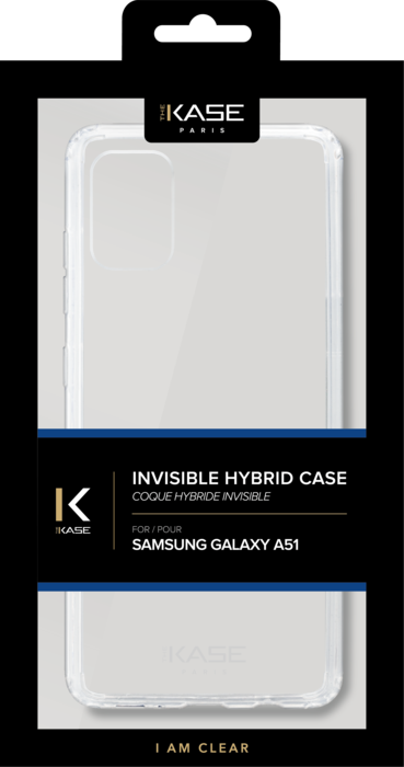 Coque hybride invisible pour Samsung Galaxy A51, Transparente