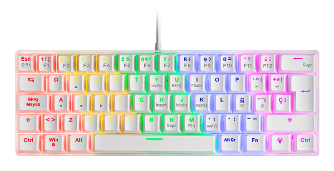 Mars Gaming MK60 teclado USB QWERTY Inglés americano Blanco
