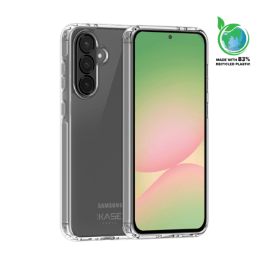Coque hybride invisible fabriqué avec 83% de plastique recyclé pour Samsung Galaxy A57 5G, Transparente