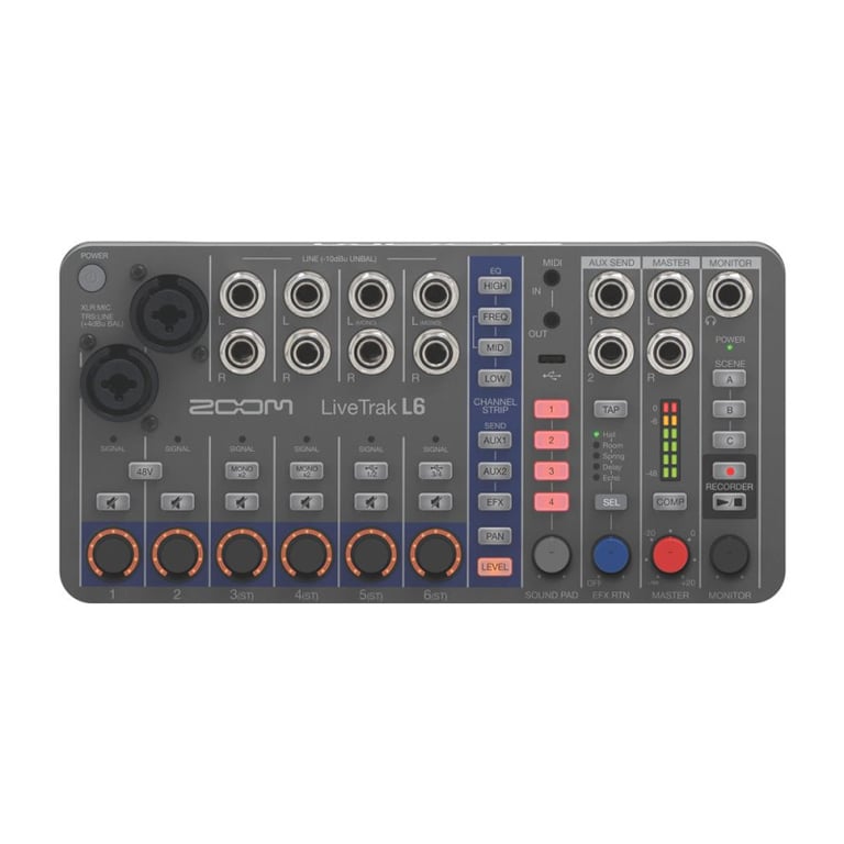 Table de mixage Zoom LiveTrak L6 Gris - Neuf