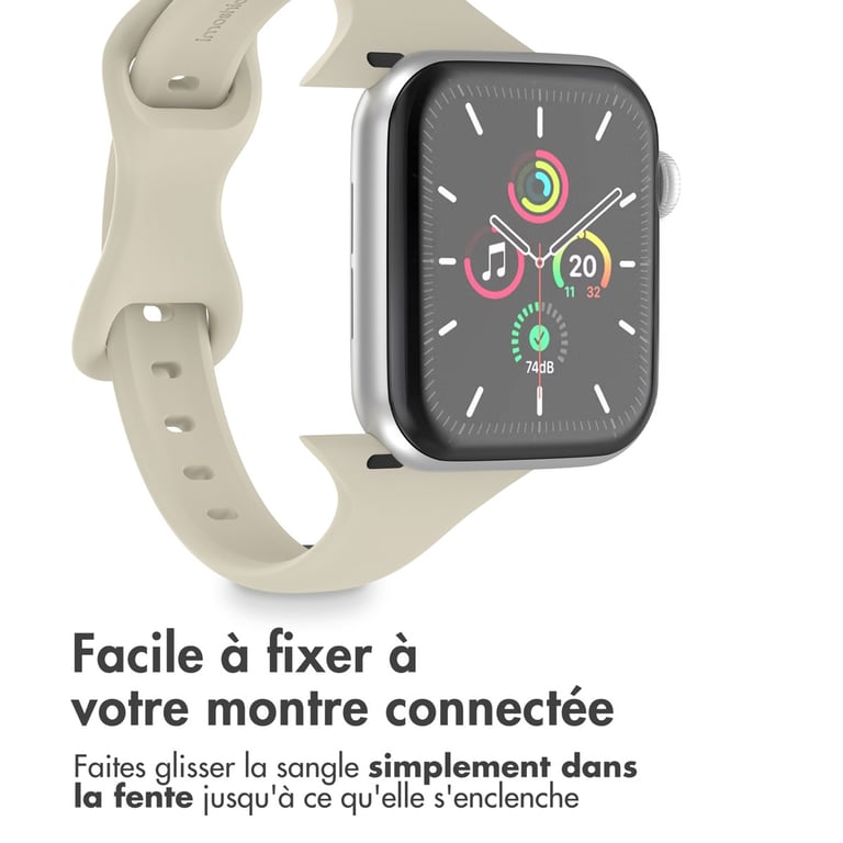imoshion Bracelet slim en silicone pour Apple Watch | 44/45/46/49 mm - Starlight - Neuf