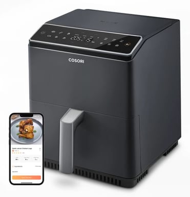 Cosori Dual Blaze Unique 6,4 L Autonome 1700 W Friteuse d'air chaud Gris foncé