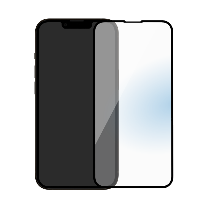 Protection d'écran antibactérienne en verre trempé ultra-résistant (100% de surface couverte) pour Apple iPhone 13/13 Pro, Noir