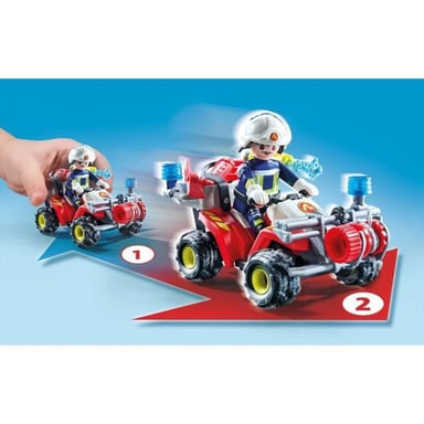 Playmobil Pompiere con quad e cespugli infuocati