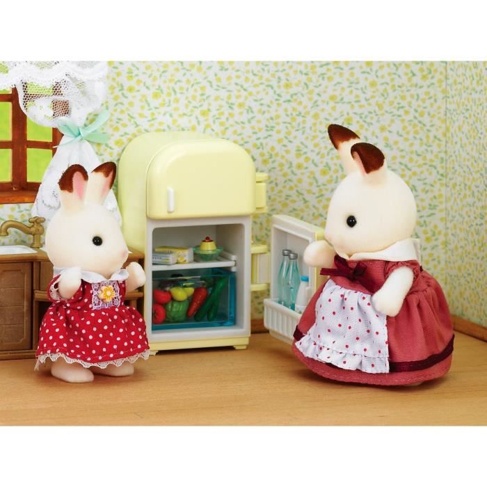 SYLVANIAN FAMILIES 5014 Set Maman Lapin et Réfrigérateur avec Accessoires Pour Enfants dès