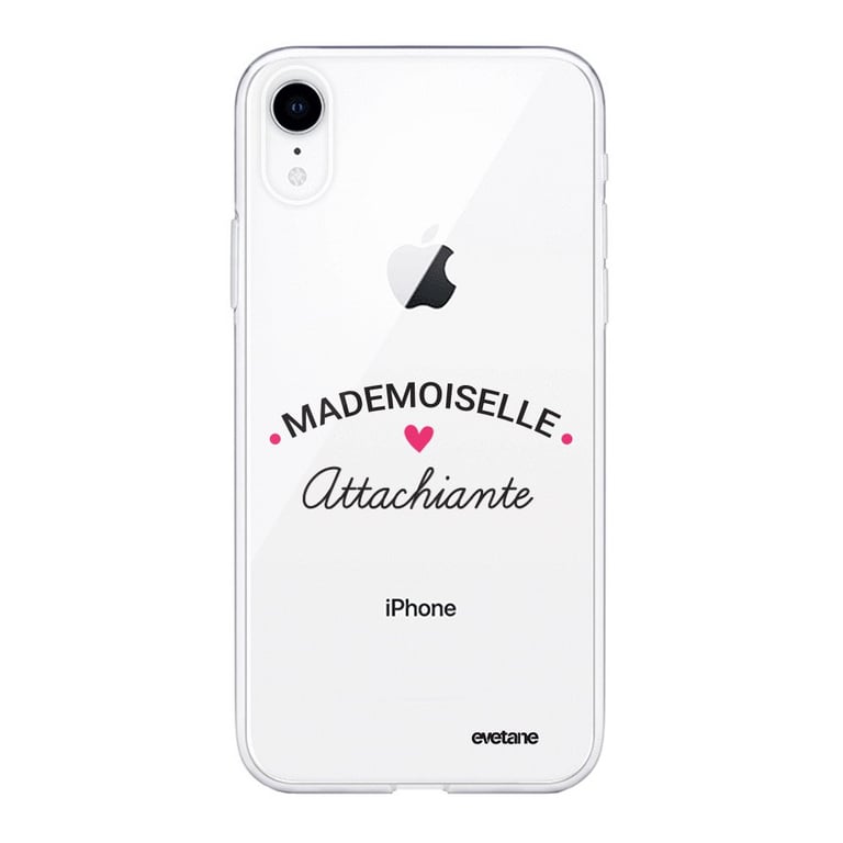 Evetane Coque Apple iPhone XR silicone transparente Motif Mademoiselle  Attachiante ultra resistant