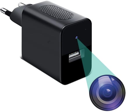 Chargeur Secteur Caméra Espion Full HD 1080p Vidéo Détection de Mouvement IR YONIS
