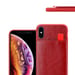 Coque pour Apple iPhone X / XS en ROUGE MERISIER Housse de protection Étui en silicone TPU et revêtement en similicuir, avec compartiment et emplacements pour cartes amovibles