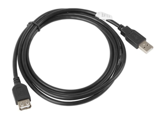 Lanberg CA-USBE-10CC-0018-BK câble USB USB 2.0 1,8 m USB A Noir - Neuf