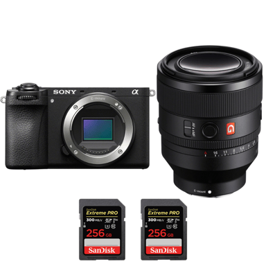 Appareil photo hybride Sony A6700 + FE 50mm f/1.2 GM + 2 SanDisk 256GB Extreme PRO UHS-II + Ebook ''20 astuces pour des images qui claquent''