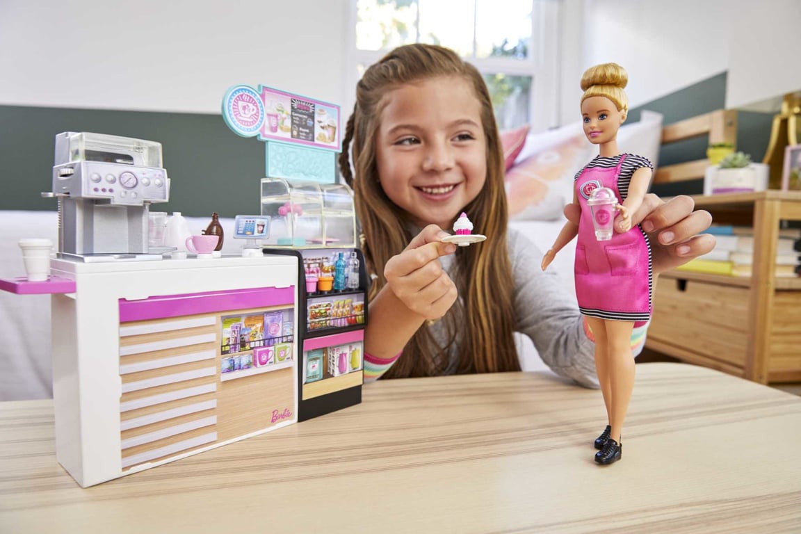 Coffret Pause Café Barbie Mattel – Décor Complet, 20 Accessoires, Poupée Articulée - vue 3