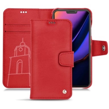 Funda de piel Apple iPhone 11 Pro - Solapa billetera - Rojo - Piel lisa de primera calidad