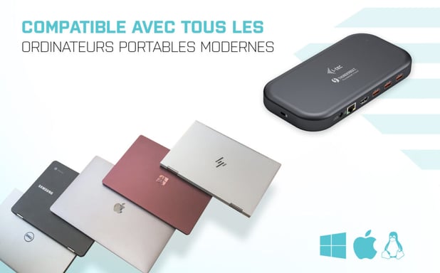 i-tec Thunderbolt 3/USB-C Dual 4K Docking Station + USB-C to DisplayPort Cable (1,5 m) + Power Delivery 60W