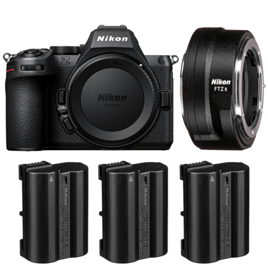 Cámara híbrida Nikon Z5 II + FTZ II + 3 Nikon EN-EL15c + Ebook ''20 consejos para fotos que impactan''