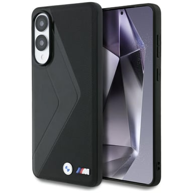 Etui BMW Leather Oversized Stripes MagSafe do Samsung Galaxy S25 Edge czarny