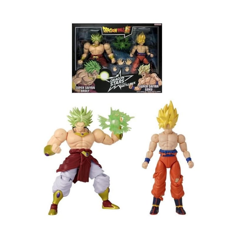 Figurine Dragon Stars BANDAI - Dragon Ball Super - 17 cm - Super Saiyan  Goku vs Super Saiyan Broly - 37168 - Bandai