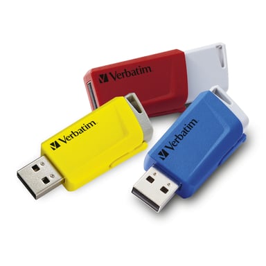 Verbatim Clé USB Store 'n? Click 3 x 16 Go Rouge / Bleu / Jaune - Neuf