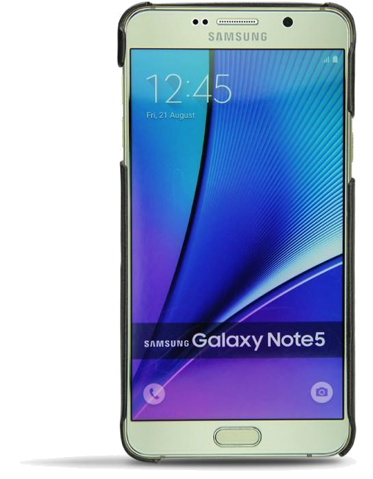 Coque cuir Samsung SM-N920 Galaxy Note 5 - Coque arrièreNoir