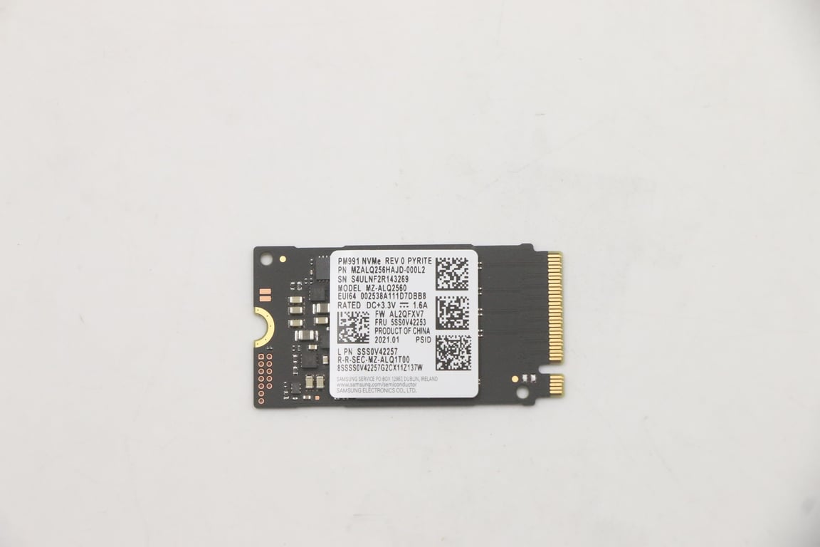 SAMSUNG PM991 MZALQ256HAJD 000L2 .2 PCIE 2242 SSD LENOVO W12567 - vue 3