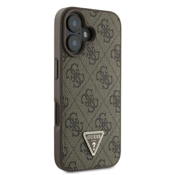 Coque pour iPhone 16 Guess Leather Metal Logo Metal Logo Strass Bandoulière GUHCP16SP4TDSCPW - vue 3