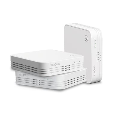 Strong WI-FI MESH HOME TRIO PACK 1200 Bi-bande (2,4 GHz / 5 GHz) Wi-Fi 5 (802.11ac) Blanc 3 Interne - Neuf
