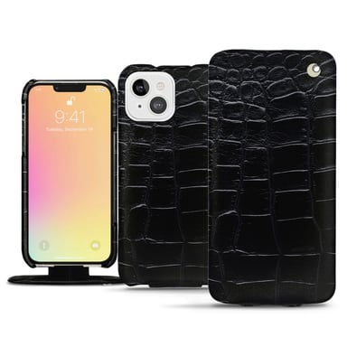 Housse cuir Apple iPhone 13 -  - Noir - Cuir Abaca