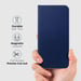 Moozy Étui Portefeuille pour Samsung A22 5G, Bleu Foncé Carbone - Étui à Rabat avec Bordure Métallique, Fermeture Magnétique, Flip Cover avec Porte-Cartes et Fonction Béquille