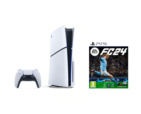 Pack PS5 Slim & EA Sports FC 24 - Console de Jeux Playstation 5 Slim (Standard) 1 To, Blanc