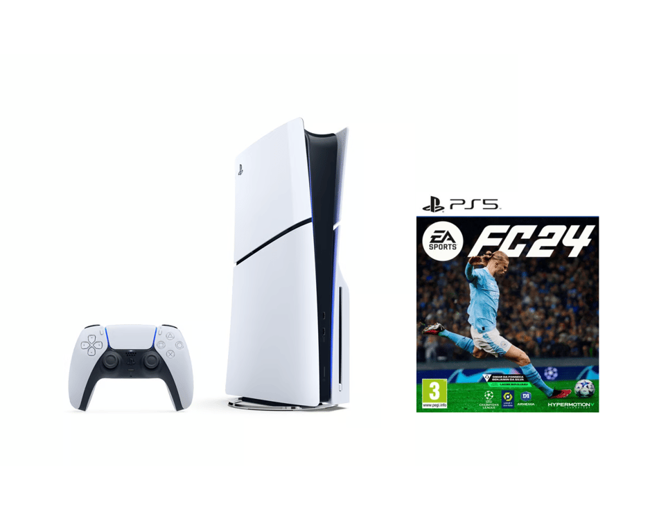 Pack PS5 Slim & EA Sports FC 24 - Console de Jeux Playstation 5 Slim  (Standard) 1 To, Blanc