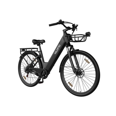 Vélo électrique urbain VELOPRO C1 PRO 28'' avec moteur 250 W et batterie 36 V 18 Ah - noir