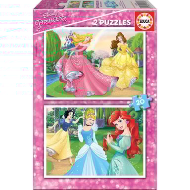 Puzzle Princesas Disney - 2 puzzles de 20 piezas para niños