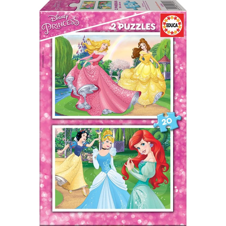 Puzzle Disney Princesses 2 puzzles de 20 pièces pour les enfants Neuf