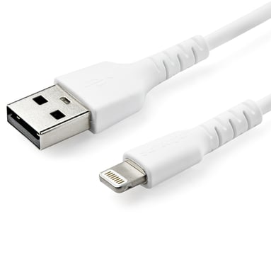 StarTech.com Cavo da USB-A a Lightning Rugged White 2 m - Cavo di ricarica/sincronizzazione da fibra aramidica di tipo A a Lightning - iPad/iPhone 12 - Certificato Apple MFi