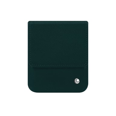 Pochette cuir avec rabat Samsung Galaxy Z Flip6 -  - Vert - Cuir saffiano
