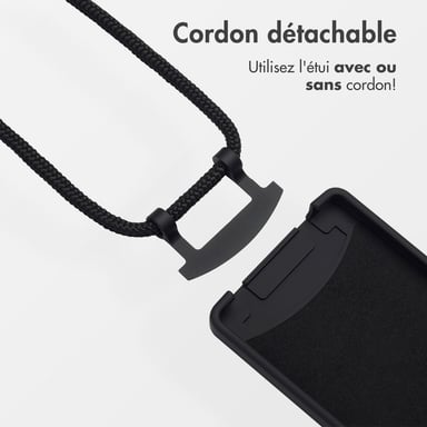 imoshion Coque arrière Color avec cordon amovible et MagSafe pour Samsung Galaxy S25 Ultra - Noir