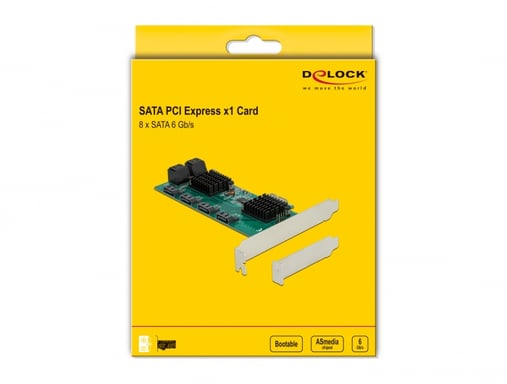 DeLOCK SATA Tarjeta PCI Express x1 de 8 puertos - Factor de forma de perfil bajo