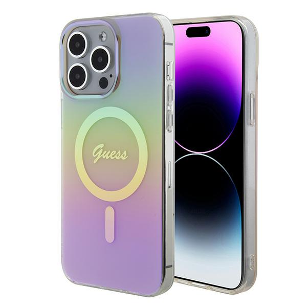 Étui Guess pour iPhone 15 Pro Max 6.7  rose étui rigide IML Iridescent MagSafe - Neuf
