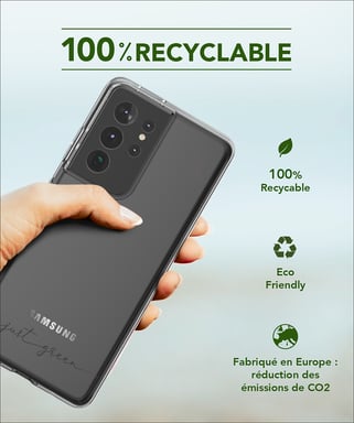 Coque Samsung G S21 Ultra 5G Infinia Transparente - 100 % Recyclable Just Green