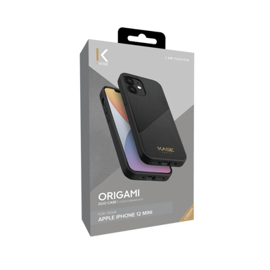 Custodia Origami Duo per Apple iPhone 12 mini, nero urbano