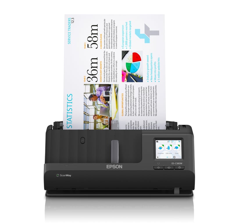 Epson ES C380W Chargeur automatique de documents + Scanner à feuille 600 x 600 DPI A4 Neuf - vue 1