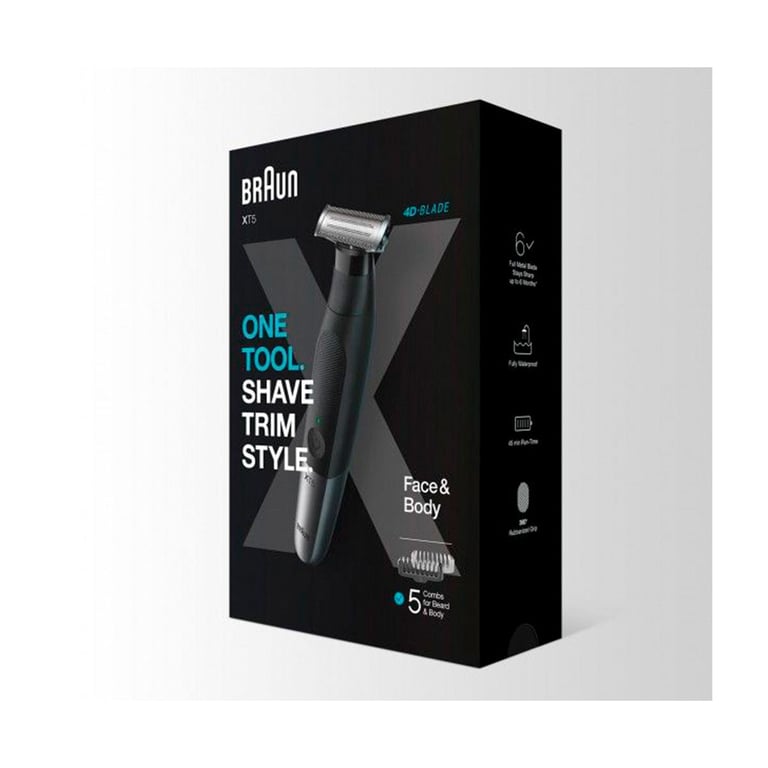 Rasoir Tondeuse Barbe Et Corps Braun XT5 Face & Body SERIEX XT500 – Étanche, 5 Sabots - vue 5